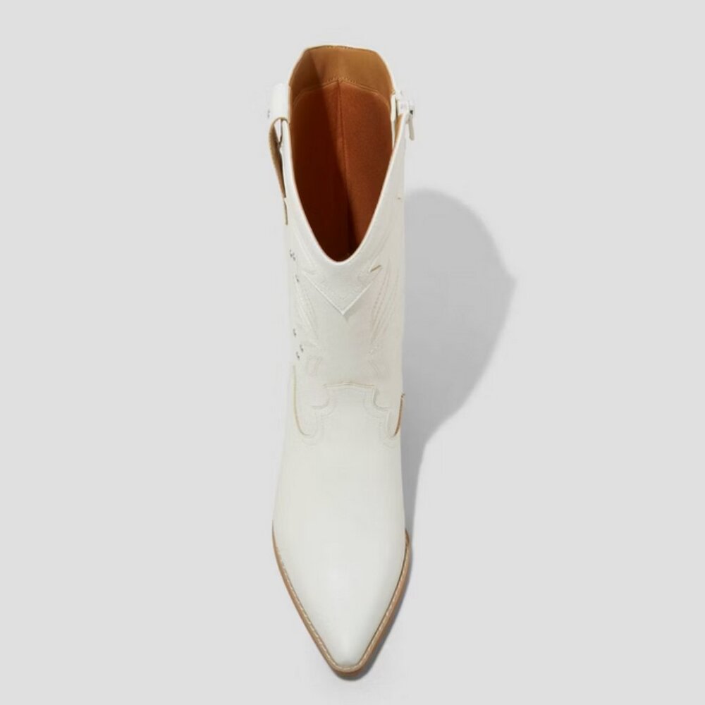Womens Iris Studded Western Cowboy Boots - Universal Thread White 8.5 - Picture 3 of 7